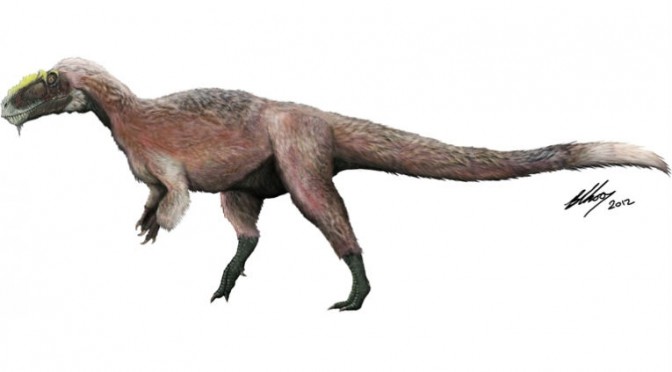 blue feathered dinosaur